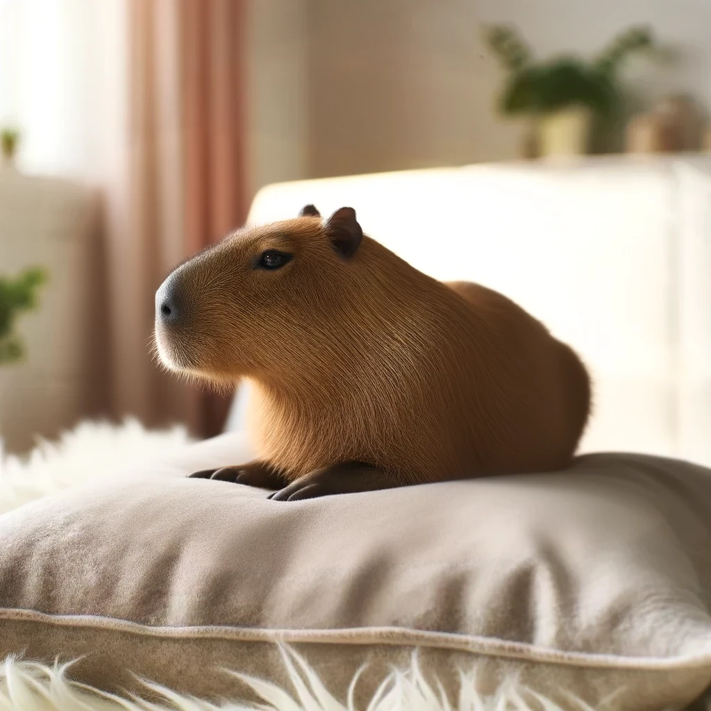 A capybara, outside the cat-and-dog training classes