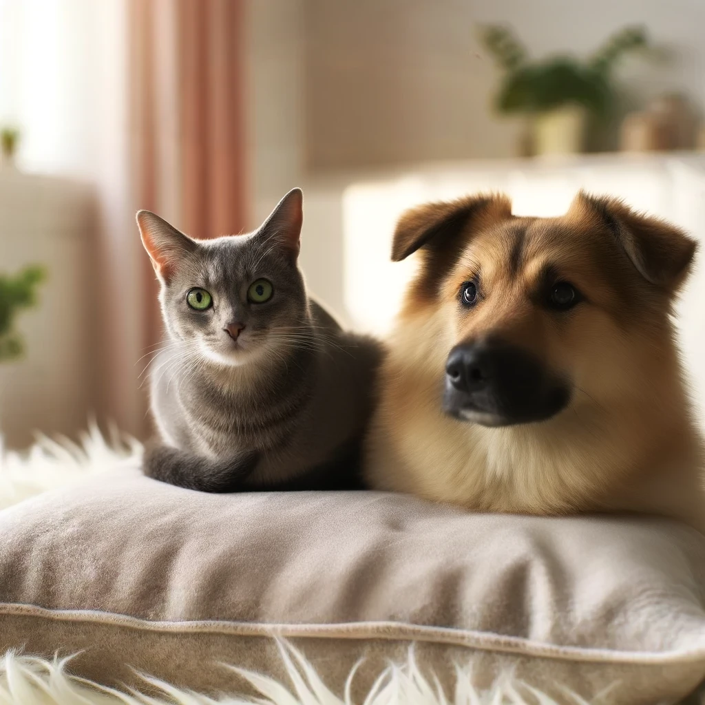 A cat and a dog in the same image, making a single class label ambiguous