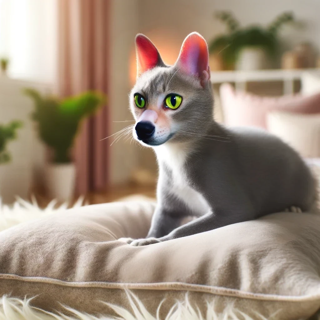 An unfamiliar animal combining cat-like and dog-like features
